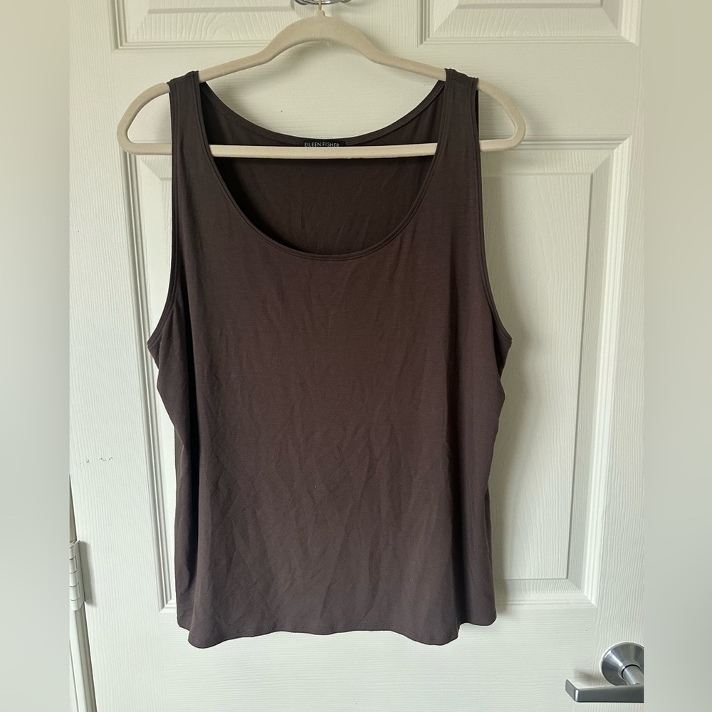 EILEEN FISHER Brown Sleeveless Top.